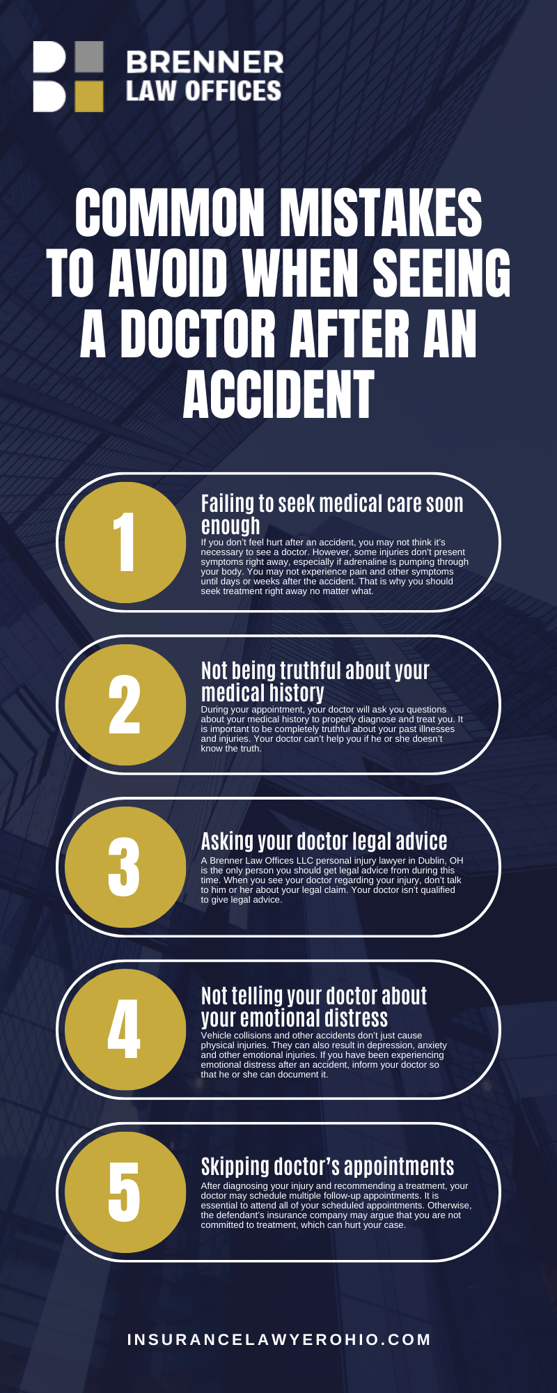 Common Mistakes To Avoid When Seeing A Doctor After An Accident Infographic