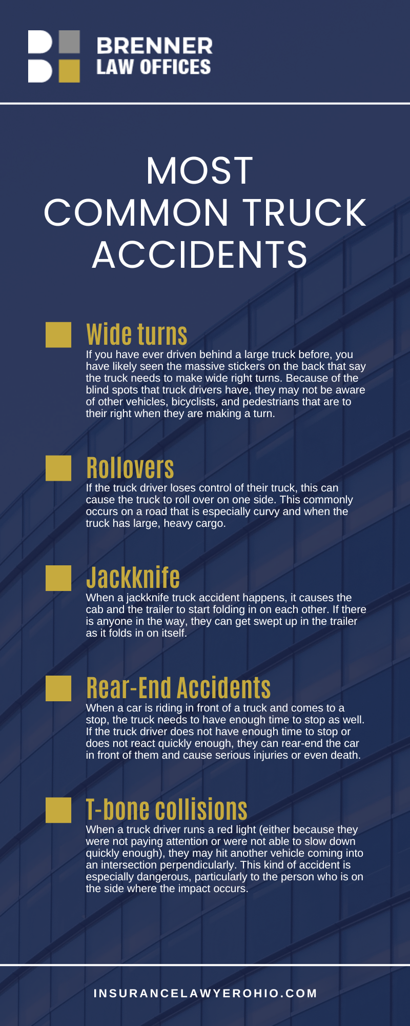 Most Common Truck Accidents Infographic